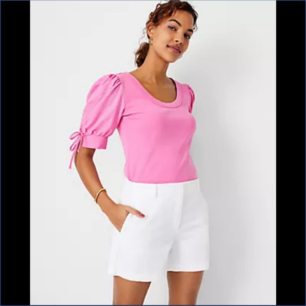Tie Cuff Puff Sleeve Tee